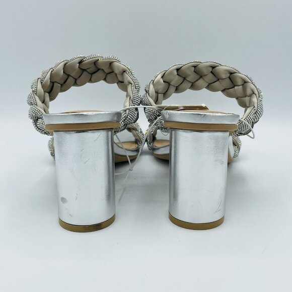 A New Day Shoes Womens Size 8.5 Silver High Heels Rhinestones Shiny Sparkling - Picture 8 of 12